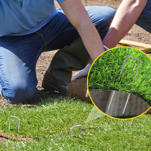 25pcs 6 Inch Garden Landscape Staples 11 Gauge Galvanized Lawn Stakes, Heavy Duty Sod Pins for Fences, Lawns, Weed Barriers, and Landscape Fabrics...