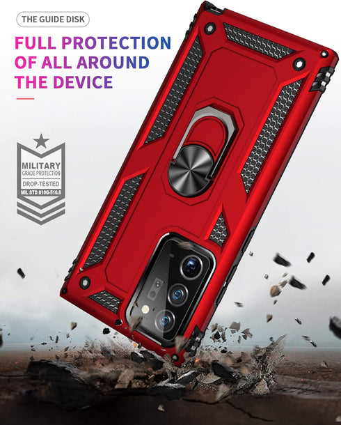Galaxy Note 20 Ultra Case (NOT Fit The Note 20) with HD Screen Protectors, Androgate Military-Grade Ring Holder Kickstand Drop Tested Shockproof C...