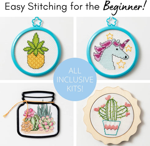 Bucilla 47916E Stamped Embroidery Kit, 6", Floral Deer......