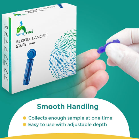 28G 3mm Blood Lancets, 100 Pcs Box Diabetic Lancets | Blood Glucose Lancets for Testing | Fits Most Lancit Devices | Sterile Safety Lancets...