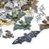 100g (about 30 pieces) Metal Alloy Bat Pendant Charm Mixed Halloween Flittermouse Flying Vampire Connector Charms for Jewelry Making Bracelet Neck...