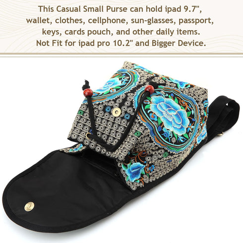 Jursccu Embroidered Backpack Purse for Women Vintage Handbag Small Drawstring Casual Travel Shoulder Bag Daypack...