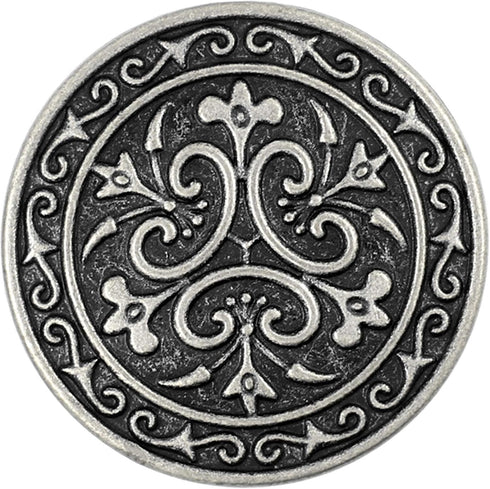 Bezelry 12 Pieces Celtic Flowers Metal Shank Buttons. 23mm (7/8 inch) (Antique Silver)...
