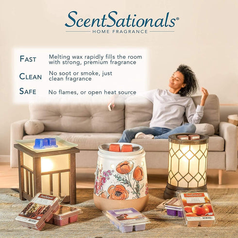 Scentsationals Wax Melts, Wax Cubes Strong Scent - Honeysuckle Pineapple - Long Lasting Scented Melts for Warmer, 10oz (24-Cubes)...