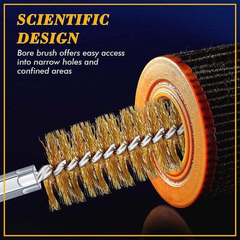12 Pieces Bore Brush for Drill Wire Bore Brush Set Wire Cleaning Brush Set Stainless Steel Cleaning Brush for Power Drill Impact Driver (Stainless...