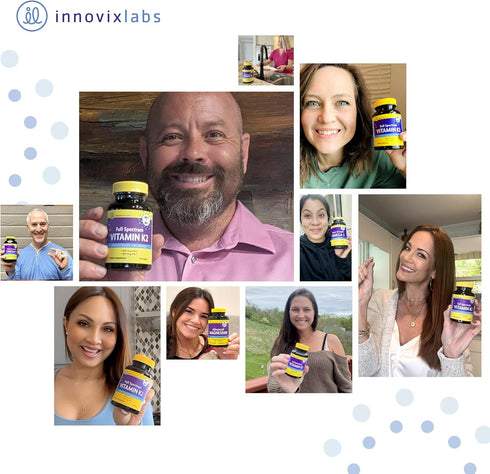 InnovixLabs Full Spectrum Vitamin K2 MK-7-90 Capsules - Vit K2 Vitamin Supplement with Trans Form MK7 & MK4-600 mcg - Supports General Health & Bo...