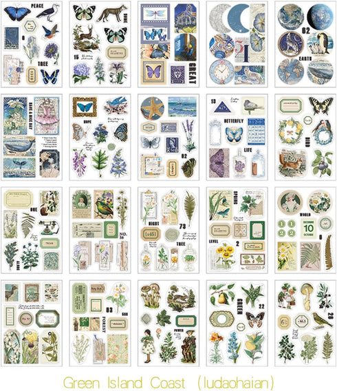 200PCS Scrapbook Stickers Set, Vintage Cute Animal Journaling Aesthetic Stickers Supplies Funny Journaling Scrapbooking Stickers Pack for Adults w...