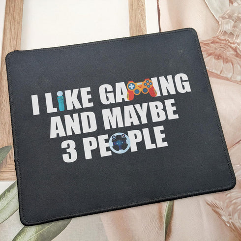 Men I Like Gaming and Maybe 3 People Mouse Pad Funny Video Gamer Gift Cool Gaming Mouse Mat 9.5 inch - Gift for Teen Boys Game Mousepad...