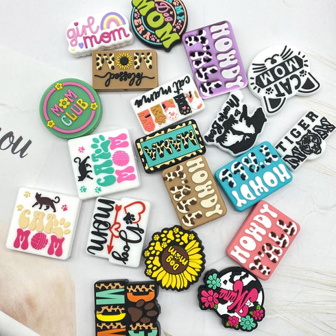 Dog Mom Silicone Focal Beads for Pens Characters Mama Club Focal Beads Silicone Charms Keychain Making Kit Assorted Silicone Shaped Beads for Bead...