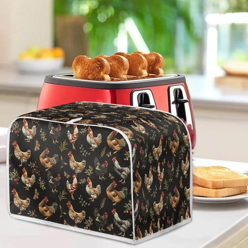 Toaster Cover Microwave Toaster Oven Grill Dust Cover Compatible with 4 Slice Toaster Dust Protection Washable Stain Resistant Gift for Women, Roo...
