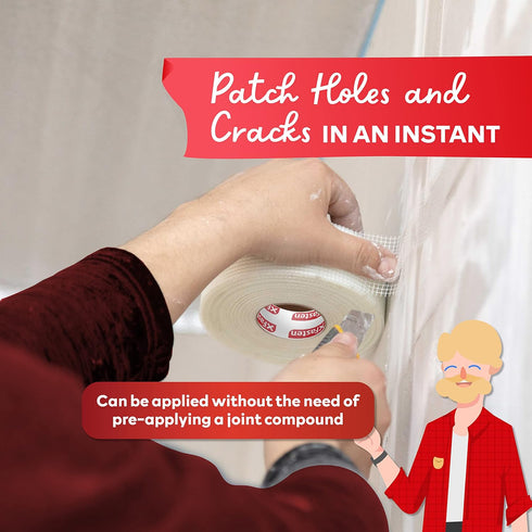 XFasten Drywall Repair Mesh Tape - 2-Inches x 90-Foot, Pack of 3 Drywall Patch Tape, Patch Holes and Cracks Mesh Tape for Drywall Repair, Wall Rep...