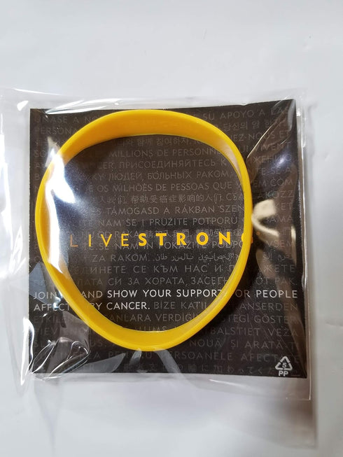 BRACELETS 3 PACK ADULT SIZE SILICONE WRISTBANDS YELLOW LIVE STRONG BRACELET RUBBER BRACELETS...