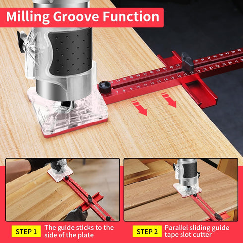 4 in 1 Router Milling Groove Bracket,Cabinet Hardware Jig and Router Guide,Adjustable Router Circle Cutting Guide, Multifunctional Router Jig suit...