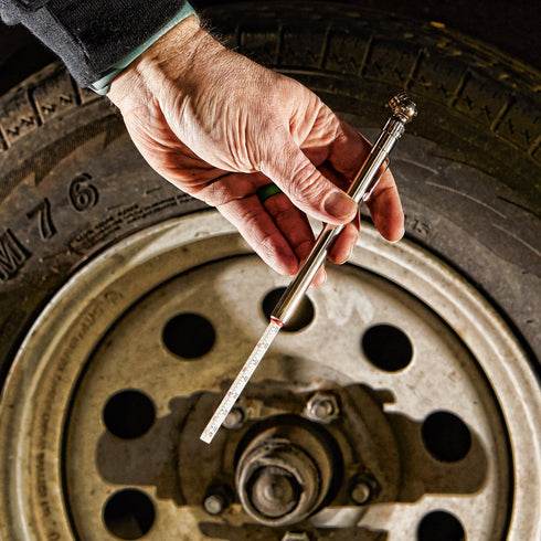 Milton S-920 Pencil Tire Pressure Gauge With Tread Depth Gauge, Built-in Deflator Valve, For Higher-Pressure Automobile Tires, Durable Plated Bras...