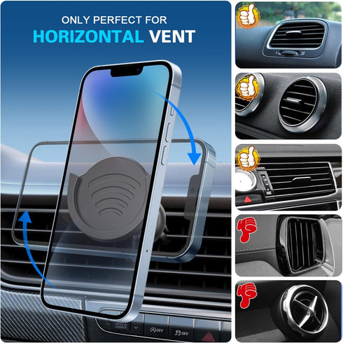 pop-tech Air Vent Phone Holder for Socket Mount, 360° Rotation Vent Clip Car Mount Silicone with Adjustable Switch Lock for Collapsible Grip/GPS N...