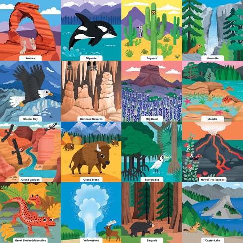 Little Park Ranger 500 Piece Family Puzzle from Mudpuppy - Beautifully Illustrated Portraits of U.S. National Parks, 20" x 20", Provides Hours of ...