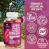 Vegan Apple Cider Vinegar Gummies 1000mg for Detox & Cleanse, ACV Gummy Vitamins B12 Supplement for Digestion Metabolism & Gut Health Support, Nat...