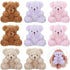 Threan 8 Pcs Mini Plush Bears 4'' Small Bear Bulk Stuffed Animal Toys Tiny Soft Bear Doll Present Stuffers for Keychain Baby Shower Party Favors S...