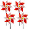 timecity 4 PCS Pinwheels Red Silver Wind Spinners 9.5inch Sparkly Garden Pinwheel Reflective Windmills Scare Birds Animal Away Spinner for Yard an...