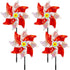timecity 4 PCS Pinwheels Red Silver Wind Spinners 9.5inch Sparkly Garden Pinwheel Reflective Windmills Scare Birds Animal Away Spinner for Yard an...