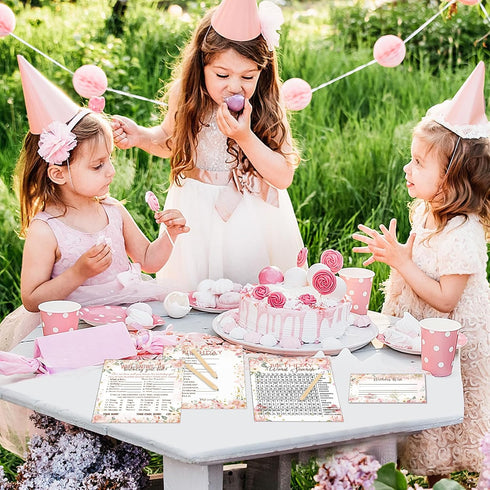 Fumete Birthday Party Games 100 Pcs Who Knows The Birthday Girl Game with 20 Pencils Girly Birthday Cards Set for Child Teen Adults Sweet Sleepove...
