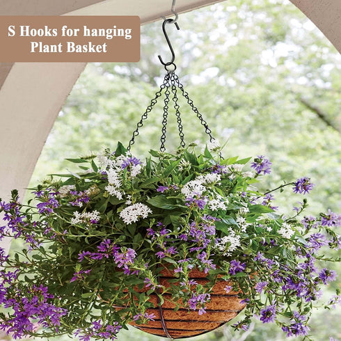 30 Pack Heavy Duty S Hooks Black Steel S Shaped Hooks for Hanging Jeans Pans Pots Plants Bags Towels Kitchen Closet Hooks Hanger, Large 3.5 inch...