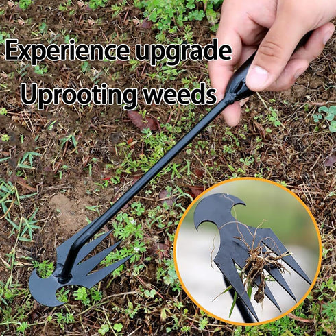 Weed Puller Tool, Portable Garden Weeding Tool ,4 Teeth Manual Uprooting Weeder Tool?12-Inch Gardening Stainless Steel Weeding Tools...