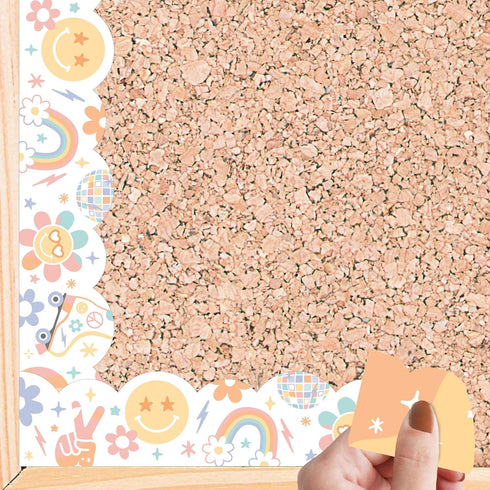 Big Dot of Happiness Retro Pastel - Scalloped Classroom Decor - Bulletin Board Borders - 51 Feet...