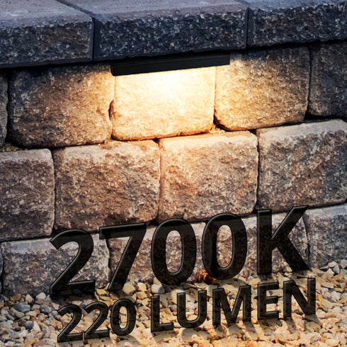 GKOLED 6.8 Inches LED Hardscape Lights, Low Voltage Retaining Wall Light Waterproof, 12V AC/DC Landscape Lighting, 1.5W 2700K, Classic Step Lights...