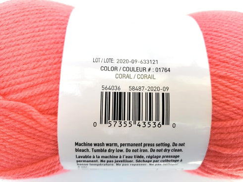 Loops & Threads Impeccable Yarn 4.5 oz. One Ball - Coral......