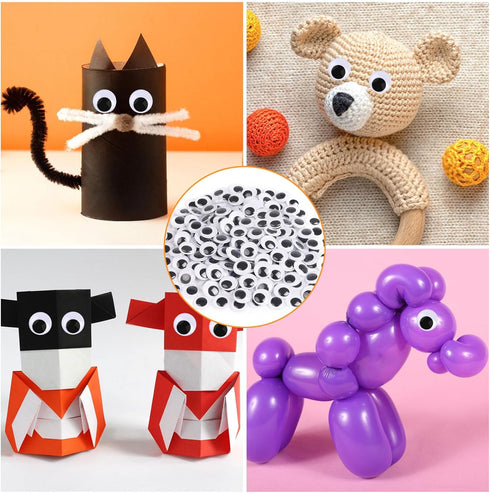 CCINEE 25mm Black Googly Wiggle Eyes 100PCS with Self-Adhesive for DIY Handmade Crafts Decorations...