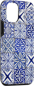 iPhone 12/12 Pro Blue and White Portuguese Tile Pattern Mediterranean Art Case...