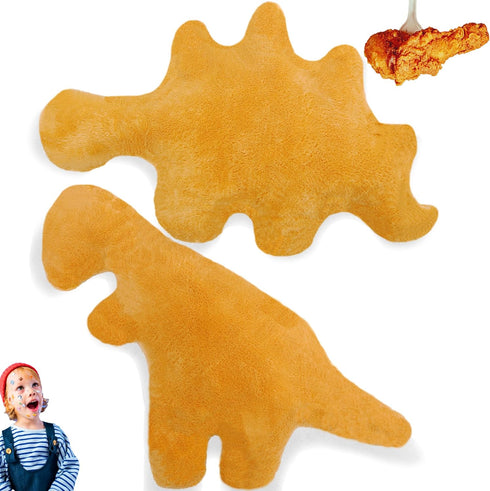 19 inch Dino Chicken Nugget Pillow, Dinosaur Chicken Nugget Plush, Dinosaur Stuffed Animal Cute Soft and Nice Size Plush Toy, Gift for Boys and Gi...