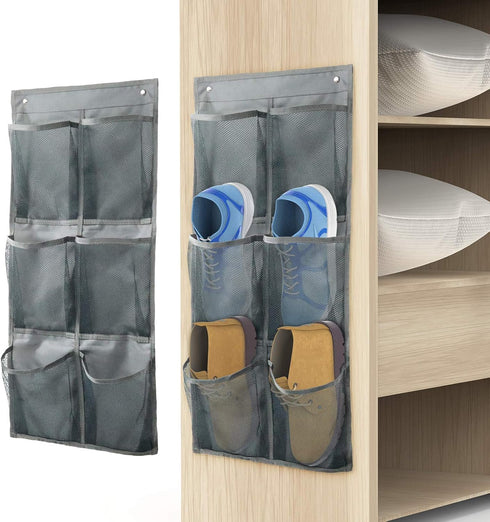 Wall Mounted Shoes Rack 2Pack/Can Store 6Pairs of Sneakers,with Sticky Hanging Mounts, Shoes Holder Storage Organizer Shelf,Door Shoe Hangers (SM0...