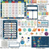 122pcs Cartoon Space Classroom Calendar Bulletin Board Set with Seasons Weather Festival I Feel Days of The Week for Classroom Back to School Deco...