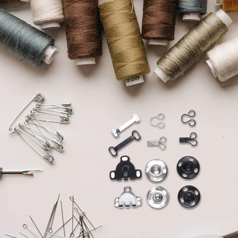 Kare & Kind 50 Pairs Sewing Hook and Eye, Sew-On Snaps - Sewing Closure Fastener Clasps Repair - Bra, Skirts, Pants, Dress, Trousers - DIY, Crafti...