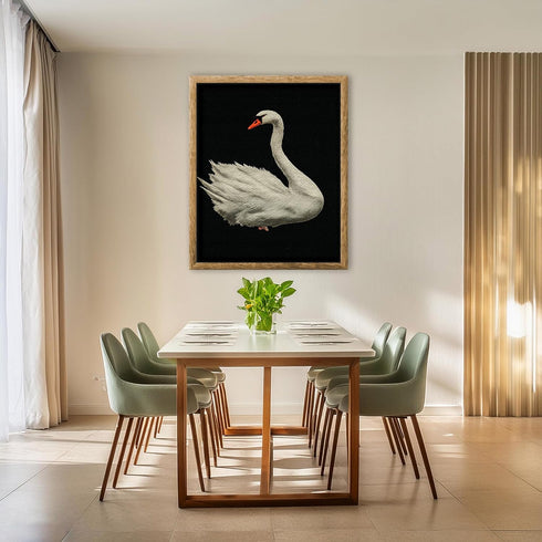 Posterizer 1 pcs-minimalist art-elegant serene scene of a lone swan 1-Art for Animal Lovers Gift for Art Lovers Decorations for Bedroom, Office, L...