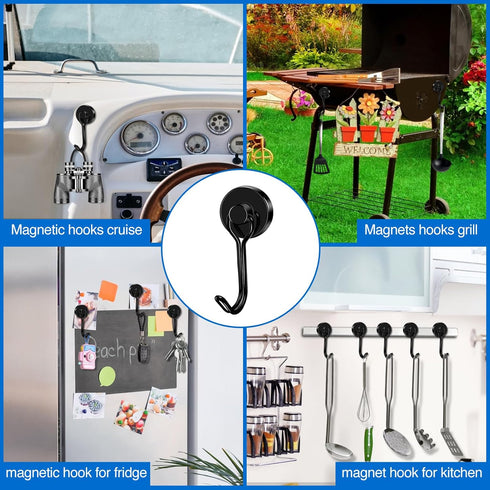 LOVIMAG Magnet Hooks for Cruise Cabin, 40LBS Cruise Door Magnets with Epoxy Coating, Strong Neodymium Magnets Swivel Magnetic Hooks for Kitchen Ac...