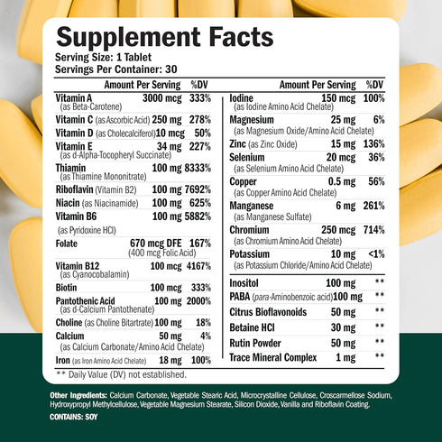 Multivitamin for Men - Mens Multivitamins & Multiminerals Supplement for Energy, Focus and Performance. Daily Mens Vitamins A, C, D, E & B12, Zinc...