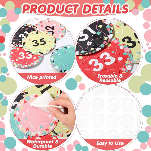 40 Pcs Number Cutouts Number 1 to 35 Bulletin Board Cutouts and 5 Blank Cards Calendar Numbers for Classroom with 8 Sheet Adhesive Dots for Toddle...