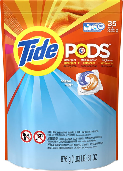 Tide PODS Ocean Mist Scent HE Turbo Laundry Detergent Pacs, 35 count...
