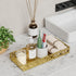 Bathroom Vanity Tray for Counter Organizer - 11 Inch Small Decorative Tray Gold Rectangle Countertop Tray for Perfume Makeup Cosmetic Jewelry...