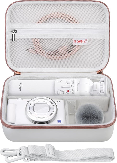BOVKE Carrying Case for Sony ZV-1 / ZV-1F / ZV-1 II Vlog Digital Camera & Bluetooth Grip Vlogger Accessory Kit for Vlogging YouTube Live Video Str...