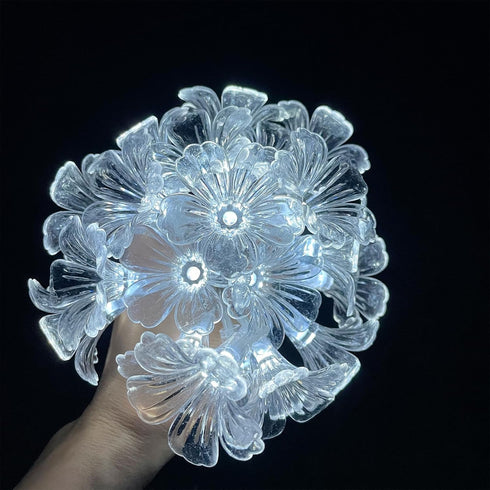 Solar Flower String Lights Outdoor Waterproof- Morning Glory Flowers, 20-Brightness LED String Light, 20Ft 2 Modes - Perfect Decor for Garden, Fen...