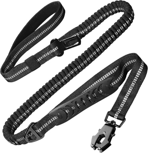 Heavy Duty Dog Leash, 4-6FT Shock Absorbing Tactical Dog Leash with 2 Padded Handles, Advanced Easy Metal Clip, No Pull Reflective Dog Leash for M...