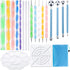 Augshy 19pcs Mandala Dotting Tools Set Pen Dotting Tools Mandala Stencil Ball Stylus Paint Tray for Painting Rocks, Coloring, Drawing and Drafting...