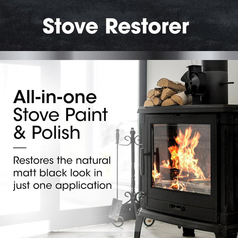 Furniture Clinic Stove Restorer - Restores The Natural Matte Black Color on Log Burners, Grates, & Fireplaces. Works Like a Polish - 250ml...