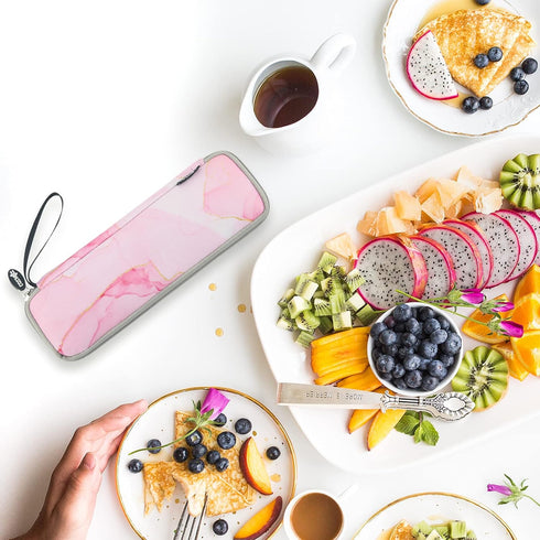 Cosmos Reusable Portable Travel Tableware Carrying Bag Storage Case Cutlery Flatware Organziers for Straw Spoon Fork Chopsticks Utensil Holder (Ma...