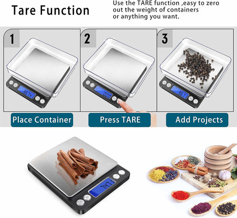 Fuzion Digital Gram Scale with 2 Trays, 500g/ 0.01g Small Jewelry Scale, 6 Units Gram Scales Digital Weight Gram and Oz, Tare Function Digital Her...