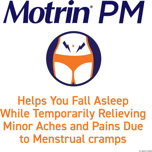Motrin PM Caplets, 200 mg Ibuprofen & 38 mg Sleep Aid, Nighttime Relief for Minor Pains, 80 ct....